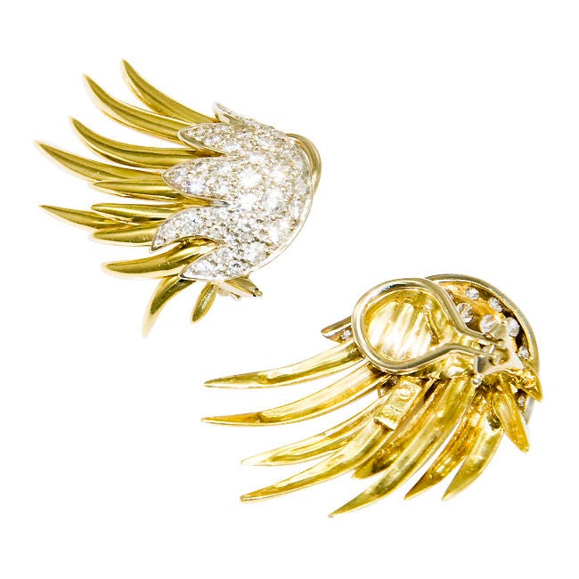 18K and Diamond Jelly Fish Ear Clips