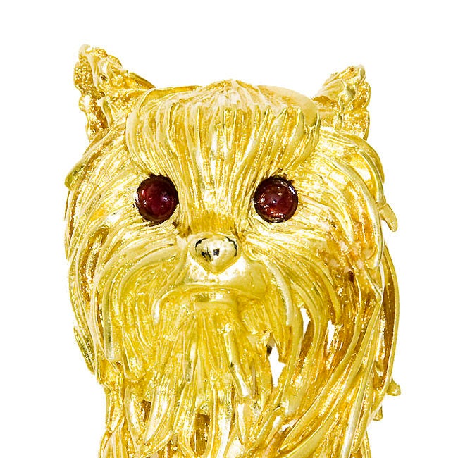 18K Textured Dog Brooch by Tiffany & Company