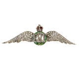 Antique Platinum & Diamond Royal Air Force Wings Brooch