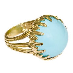 Retro Tiffany & Company 18K and Turquoise Ring