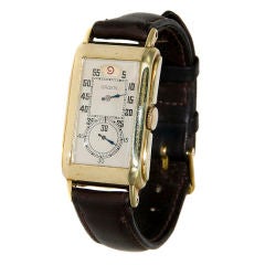1935 Montre-bracelet 14K Gruen Jump Hour Duo Dial Dr's