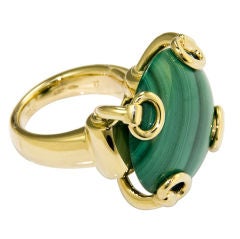 Large 18K and Malachite Ring by Gucci