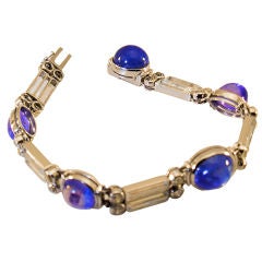 Sapphire, Diamond,  Rock Crystal Quartz and White Gold Bracelet