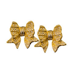 18k Gold and Diamond "Bow" Earrings 18k Gold and Diamond "Bow" Earrings