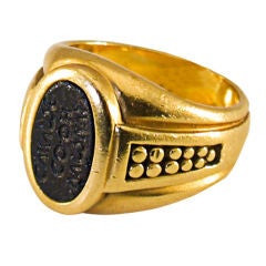 18k Gold  Medallion Ring by KIESELSTEIN CORD