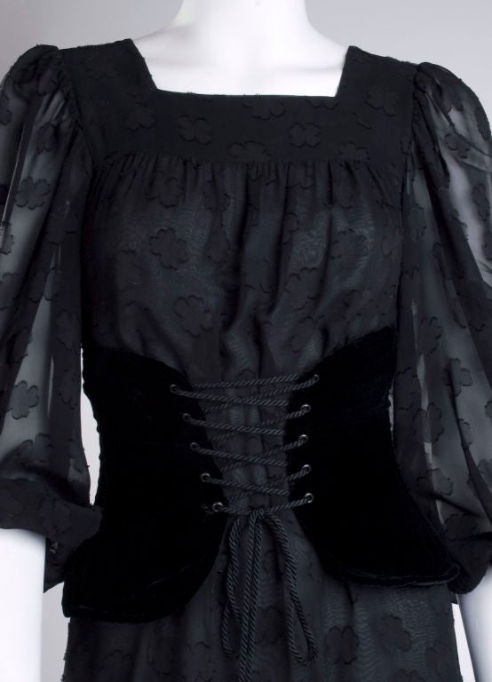 1980's Yves Saint Laurent Black Gypsy Gown 1