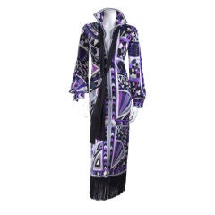 60’s Emilio Pucci Dress with Black Fringes and Matching Scarf