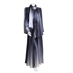 Jean Louis Scherrer Silk Ensemble In Shades of Grey