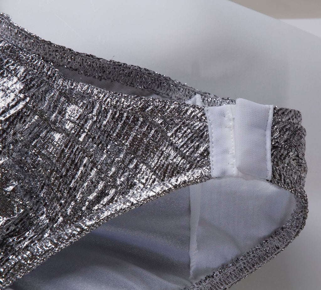 Gianni Versace Silver Silk Lame Body Suit 1