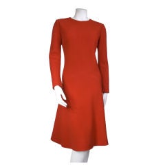1971 Christian Dior Haute Couture Red Wool Dress
