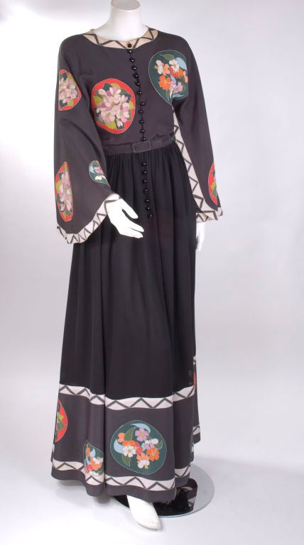 Chloé Silk Evening Gown Amazing Silk-Screen Print
