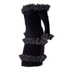 1987 Yves Saint Laurent Black Velvet Cocktail Dress