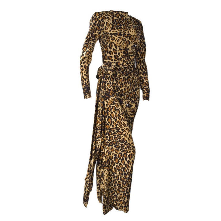 Yves Saint Laurent Leopard Print Gown