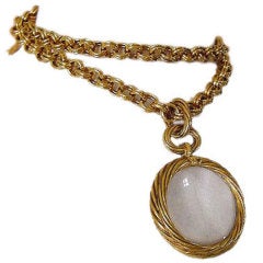 CHANEL Vintage long necklace Magnifying glass Pendant