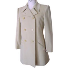 HERMES Vintage Jacket / Car Coat Pale Celadon Green Remarkable Cut 38 8