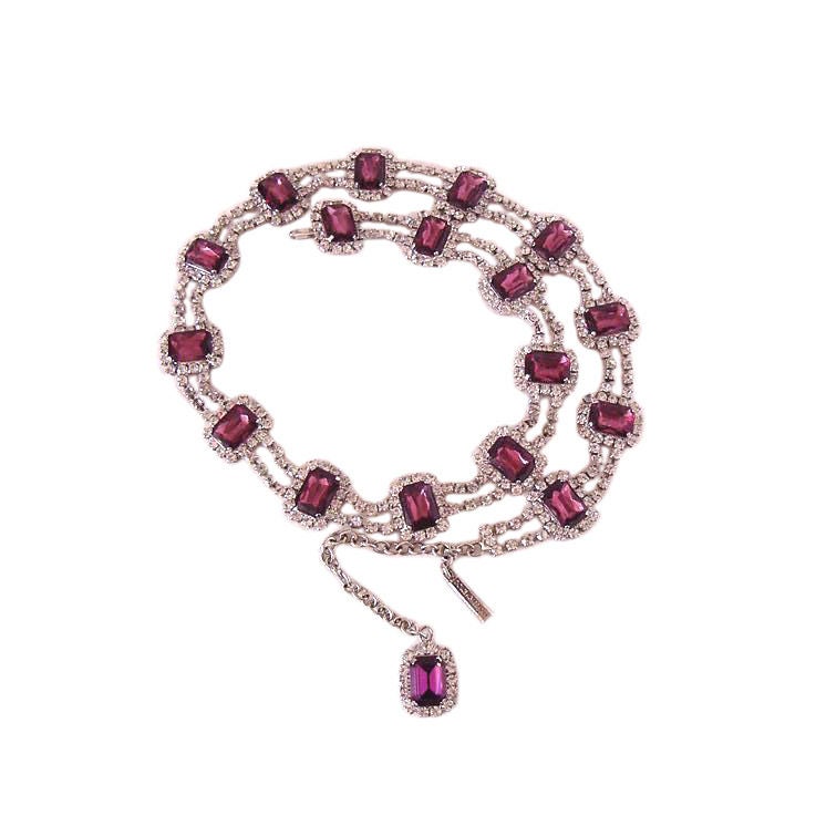 DOLCE&GABBANA Belt SWAROVSKY diamantes Faceted Amethyst