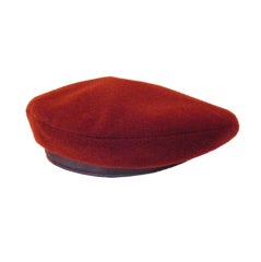 Retro HERMES Beret CASHMERE DEER Leather NEW WoW SO  Rare