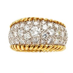 Vintage Gold and Diamond Stitch Ring