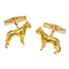Gold Boxer Dog Cufflinks