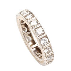 Art Deco Diamond Set Platinum Eternity Band