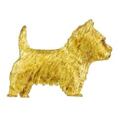 Vintage Gold Westie Terrier Pin