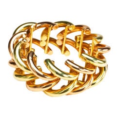 Retro Red and Yellow Gold Spiral Tube Bracelet