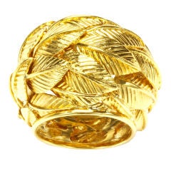 David Webb Gold Leaves Ring