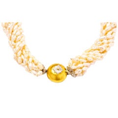 Buccellati Keshi Pearl and Gold Torsade Necklace