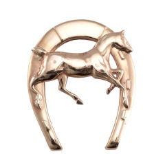 Retro Red Gold Horse Money Clip