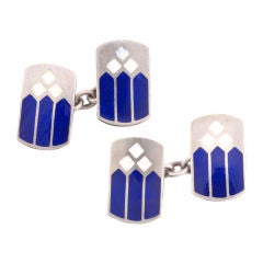 Vintage Sterling Silver Deco Cufflinks