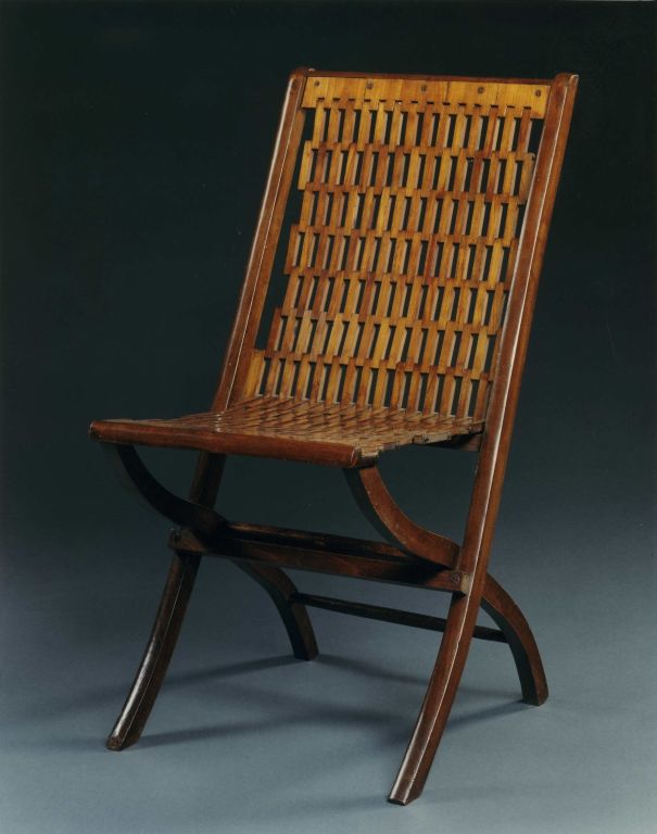 The folding chair and settee comprising an upright curving to the base forming the back support and front leg and curving upright, forming rear leg and supporting a seat rail to the front, the two uprights pivoting at the join and resting on a plain