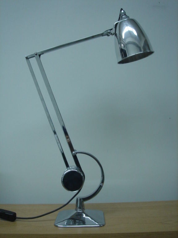 English Chrome Counterweight Desk Lamp by Hadrill and Horstman at 1stDibs