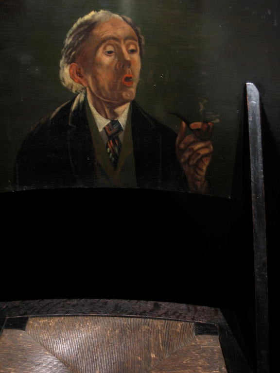 20th Century Unusual Hand Painted Smoking Chair
