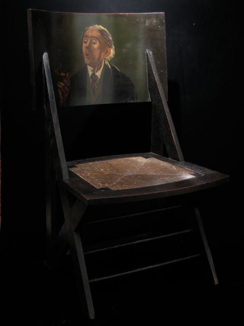 Wood Unusual Hand Painted Smoking Chair
