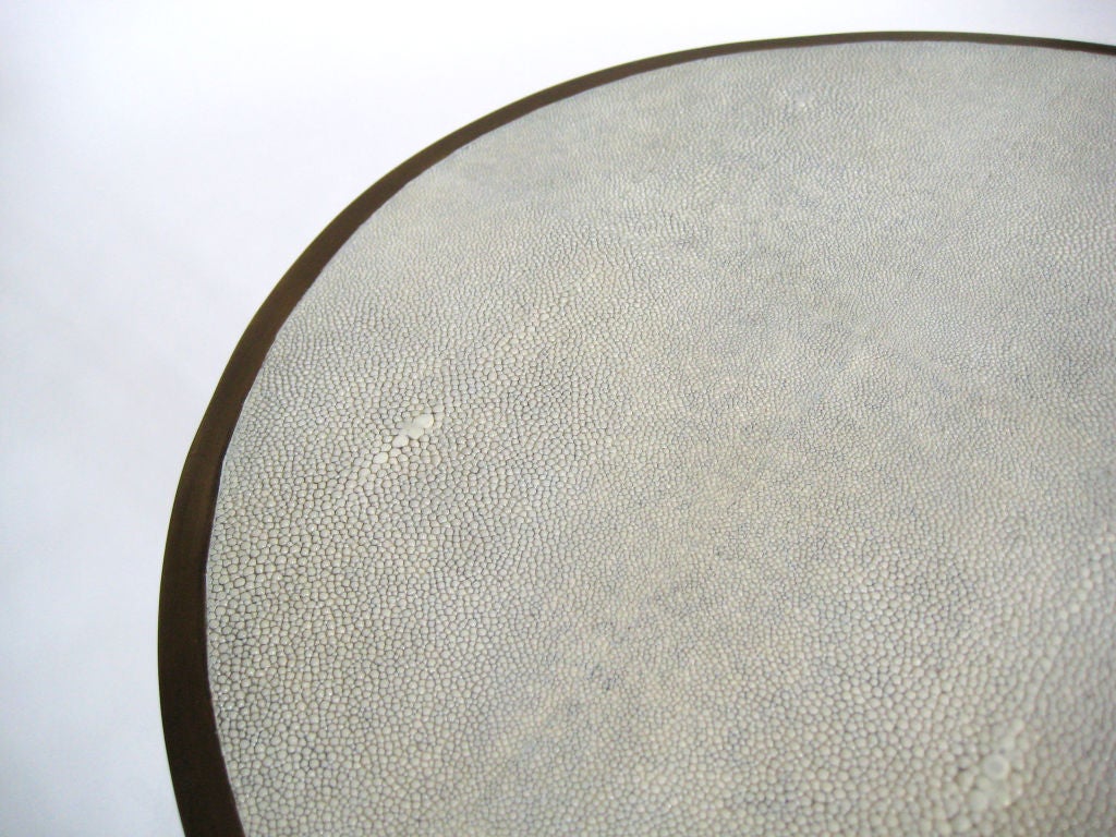 Circular Side Table in Shagreen &  Bronze 1