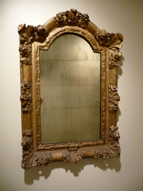 French 18th Century Giltwood Mirror with Original Glass