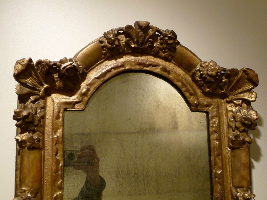 18th Century and Earlier 18th Century Giltwood Mirror with Original Glass