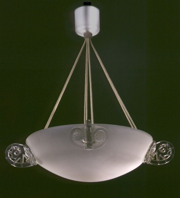 Mid-20th Century Rene Lalique Chandelier 