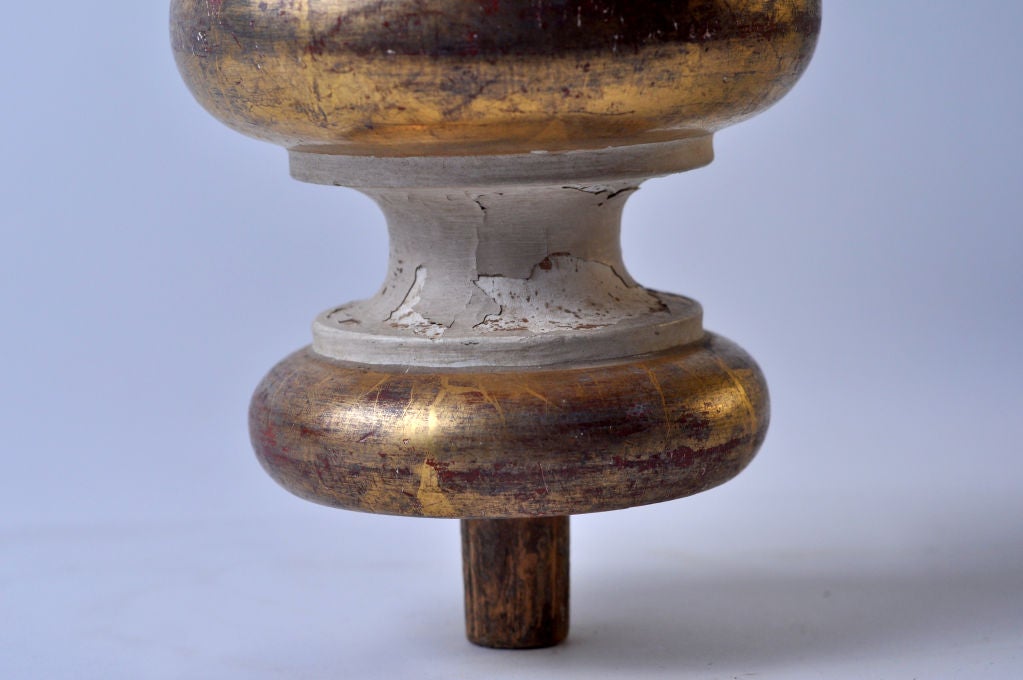 French FRENCH WOOD FLAME FINIAL 19TH CENTURY