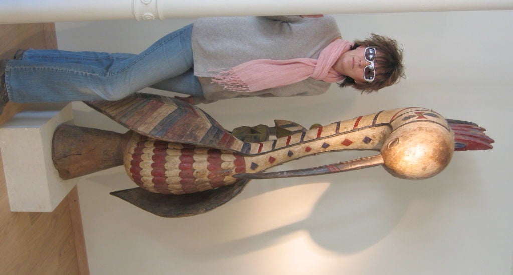 A Large African Carving of an Ibis.