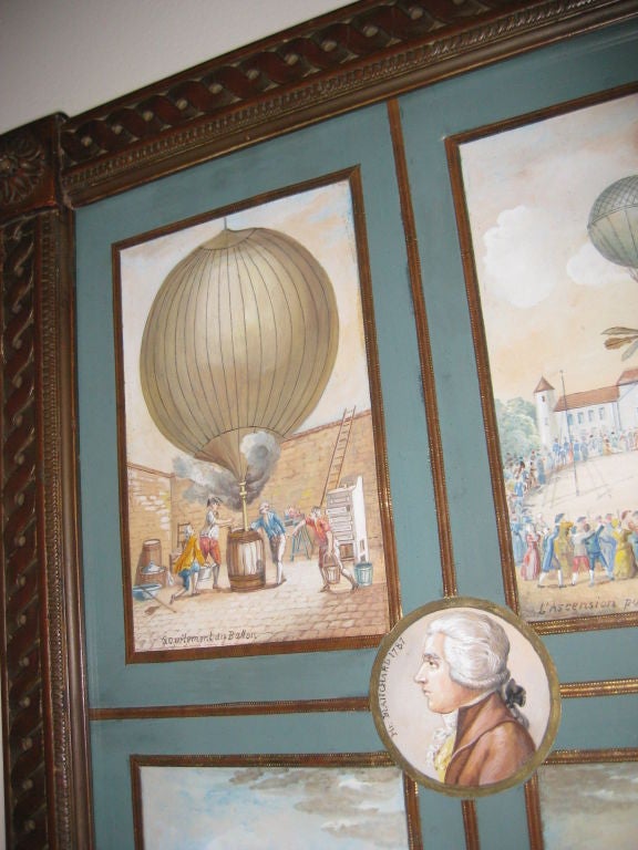 A Fine Suite of Four Watercolors depicting Ballooning For Sale 1