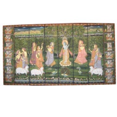 Vintage Indian Fabric Painting or Screen