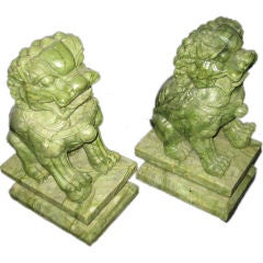 Pair of Dyed Soapstone Foo Dogs