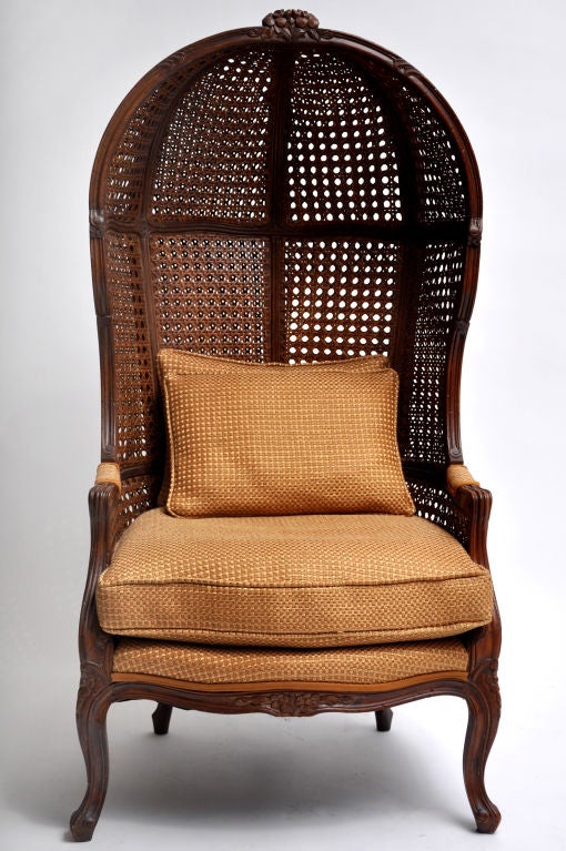 Spanish CANED HOODED CHAIR CIRCA 1960S