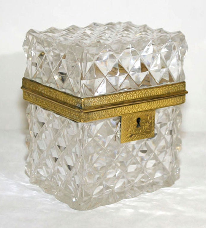 A CHARLES X CUT GLASS BOX. FRENCH, CIRCA 1825