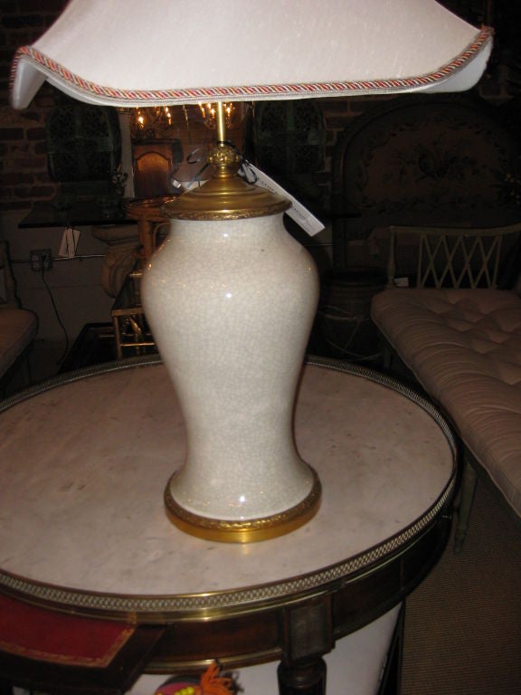 E.F.Caldwell Bronze Mounted Ceramic Lamp For Sale 2