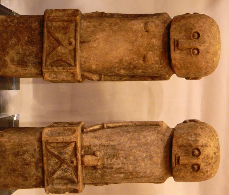 Indonesian Unique carved male and female stone figures