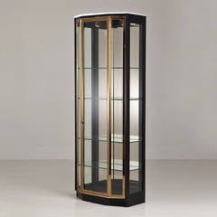 A Single Black Lacquered and Glazed Display Cabinet by Henredon