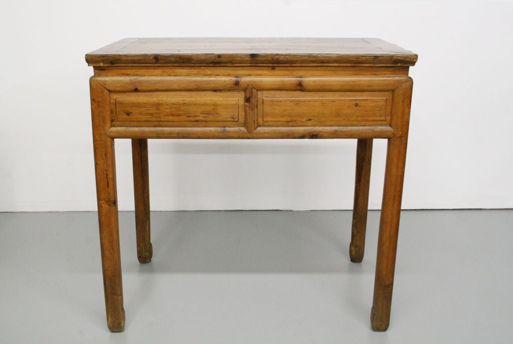 c. 1880 Asian Fir Table w/ Drawers In Excellent Condition For Sale In Los Angeles, CA