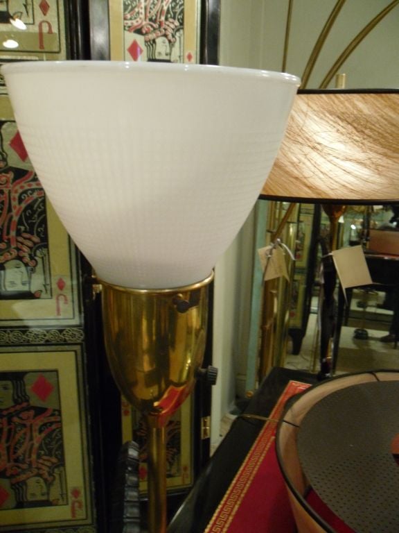 Pair of signed Rembrandt Gazelle Lamps With Original Shades 1